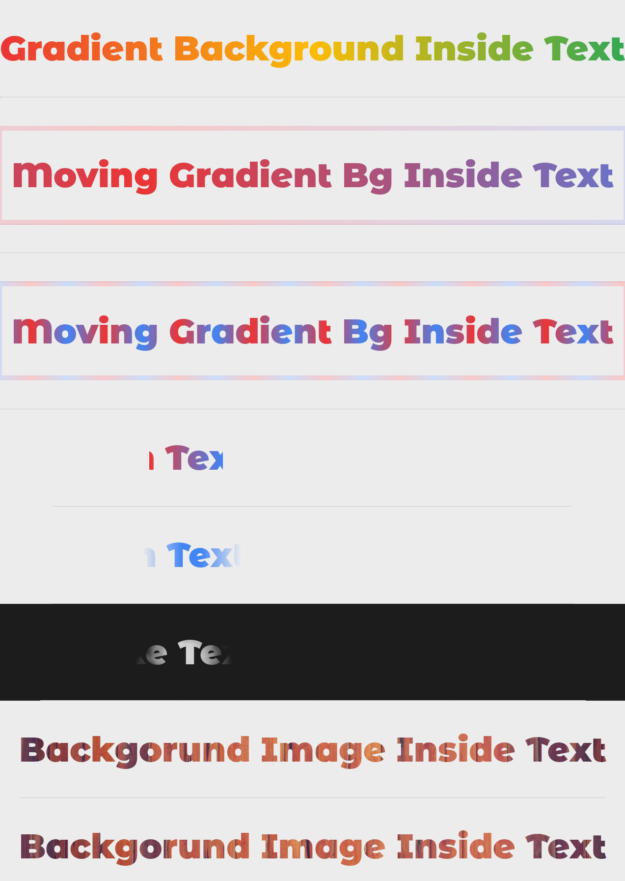 Text Gradient Background And Animation in CSS